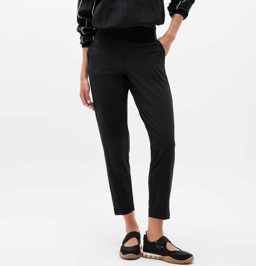 Athleta Brooklyn Mid Rise Ankle Pants Black Stretch Travel Work Womens Size 2